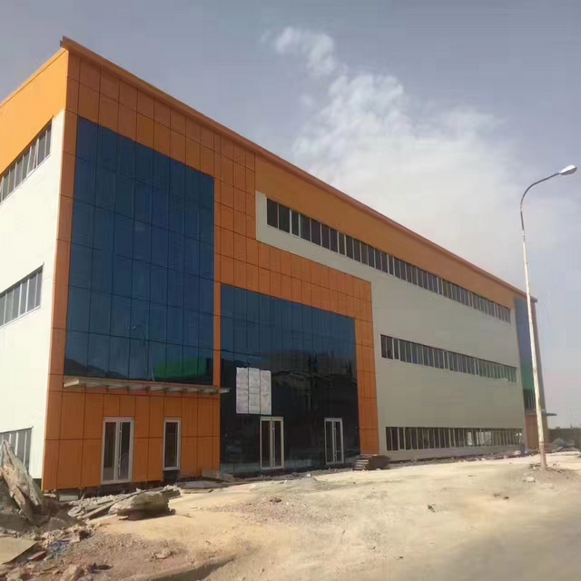 Malaking Span Customized Construction Steel Warehouse Office Building